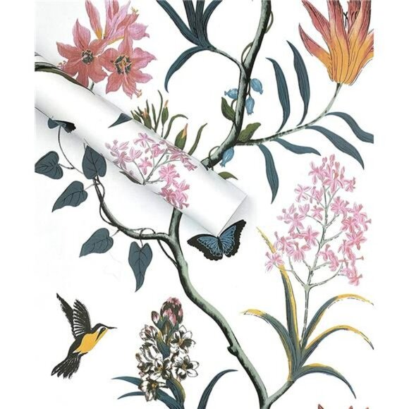 Floral Peel and Stick Wallpaper Floral Vintage Contact Paper 7.7" x 236" - Picture 1 of 6